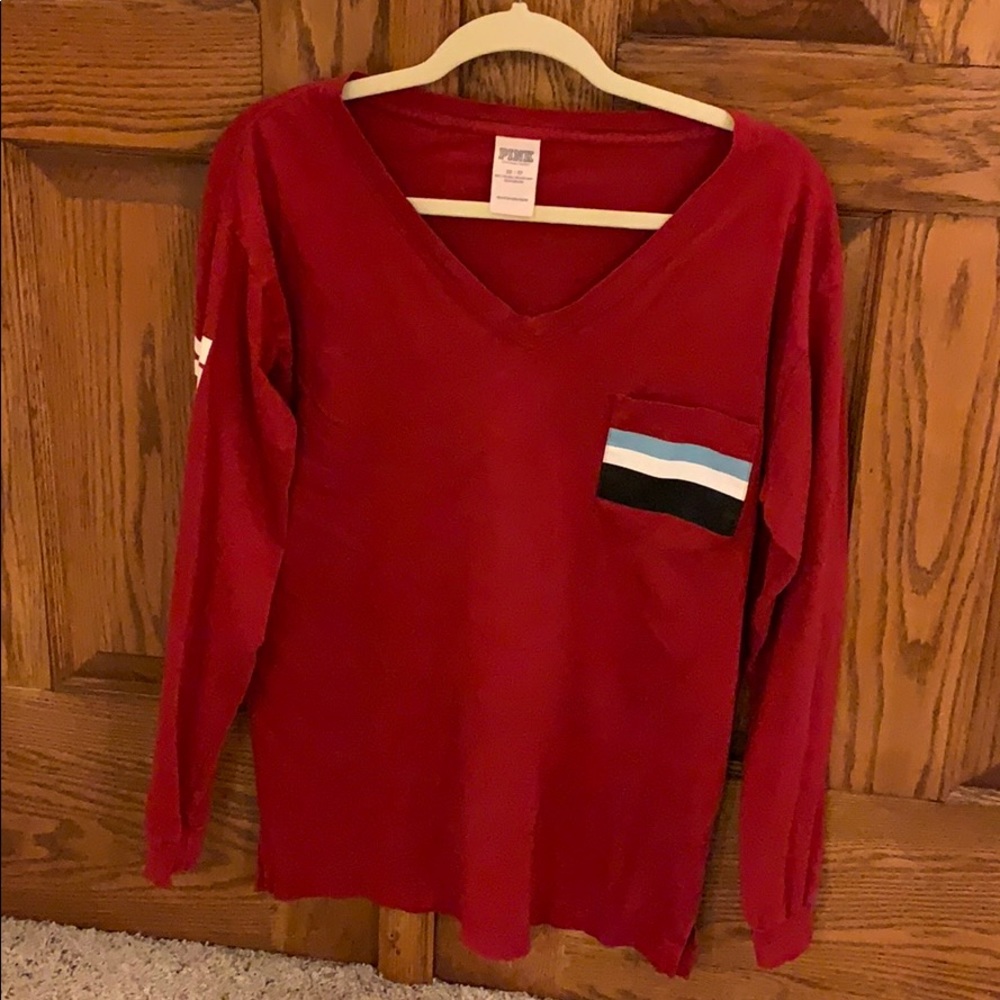 red long sleeved PINK shirt
